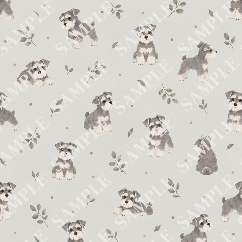 犬のデジタルペーパー12枚セット|北欧ナチュラル・くすみカラー|PNG(3600×3600px)