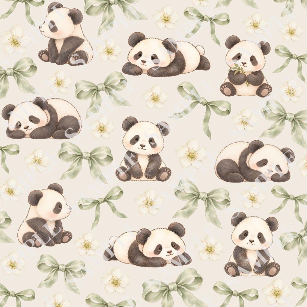 パンダのデジタルペーパー|PNG(3600×3600px)