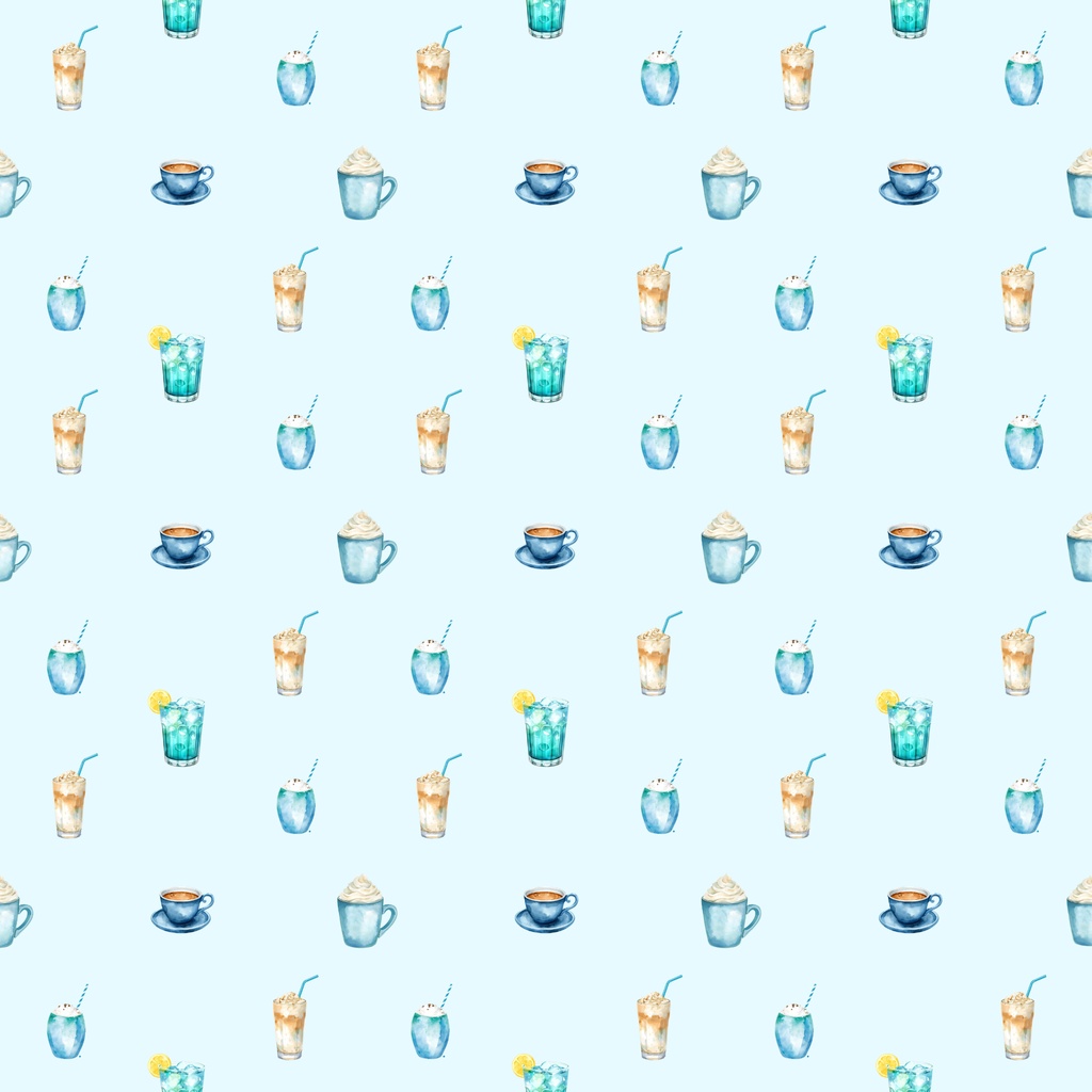 【商用利用可】淡いブルーのマリンカフェ(10種セット)