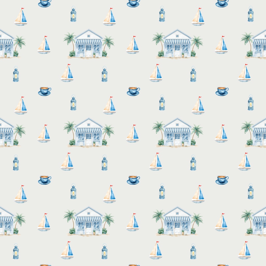 【商用利用可】淡いブルーのマリンカフェ(10種セット)