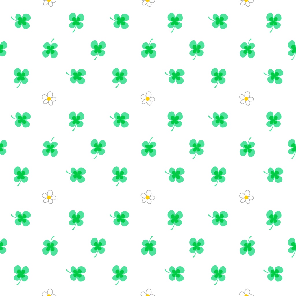 【商用利用可】シンプルクローバー(3種3色、合計6セット)