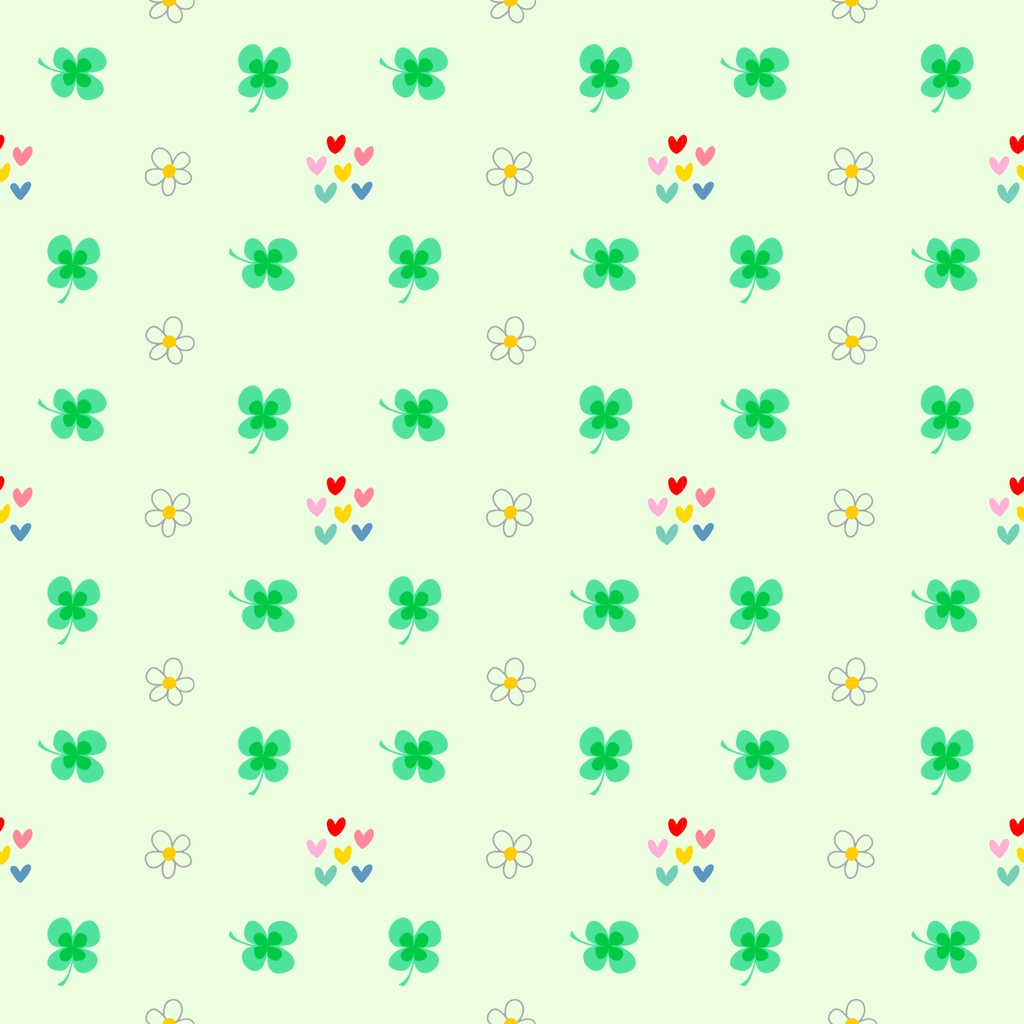 【商用利用可】シンプルクローバー(3種3色、合計6セット)