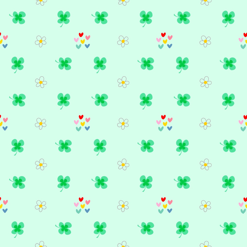 【商用利用可】シンプルクローバー(3種3色、合計6セット)