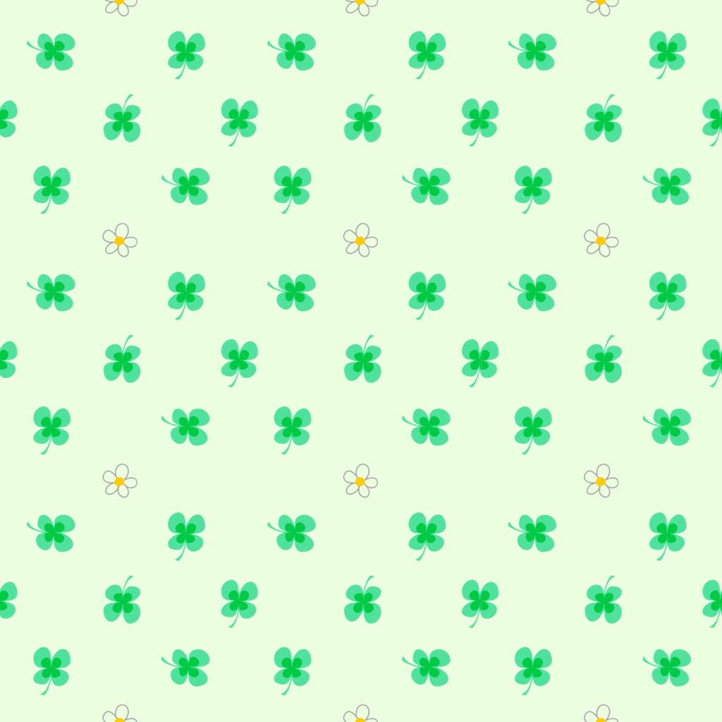 【商用利用可】シンプルクローバー(3種3色、合計6セット)