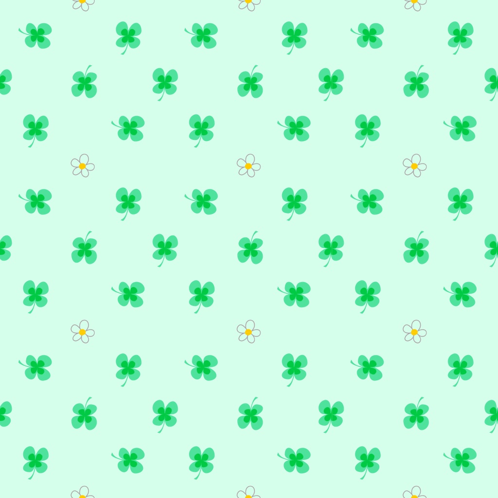 【商用利用可】シンプルクローバー(3種3色、合計6セット)