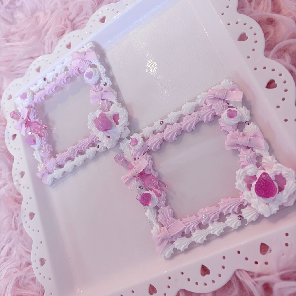 ♡pink square cake♡/コースターサイズ