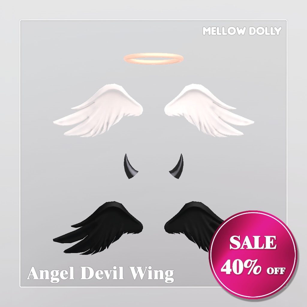✨Sale✨【VRChat】 Angel Devil Wing 【8アバター対応】