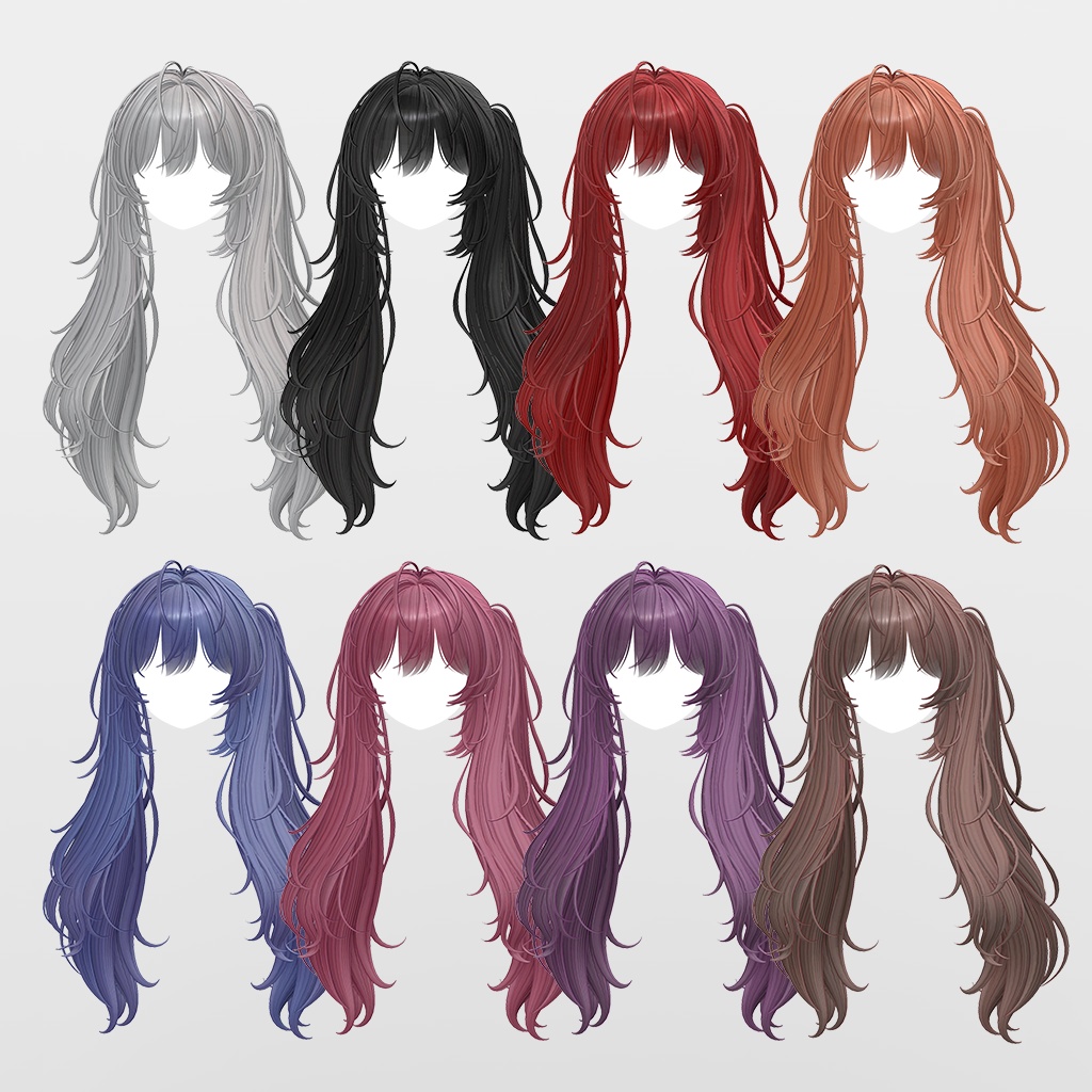 【VRC Hair】 Soft Layered Twintail 【9アバター対応】