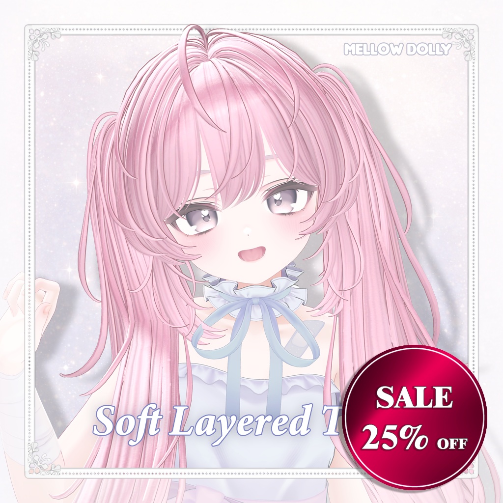 ✨Sale✨【VRC Hair】 Soft Layered Twintail 【12アバター対応】