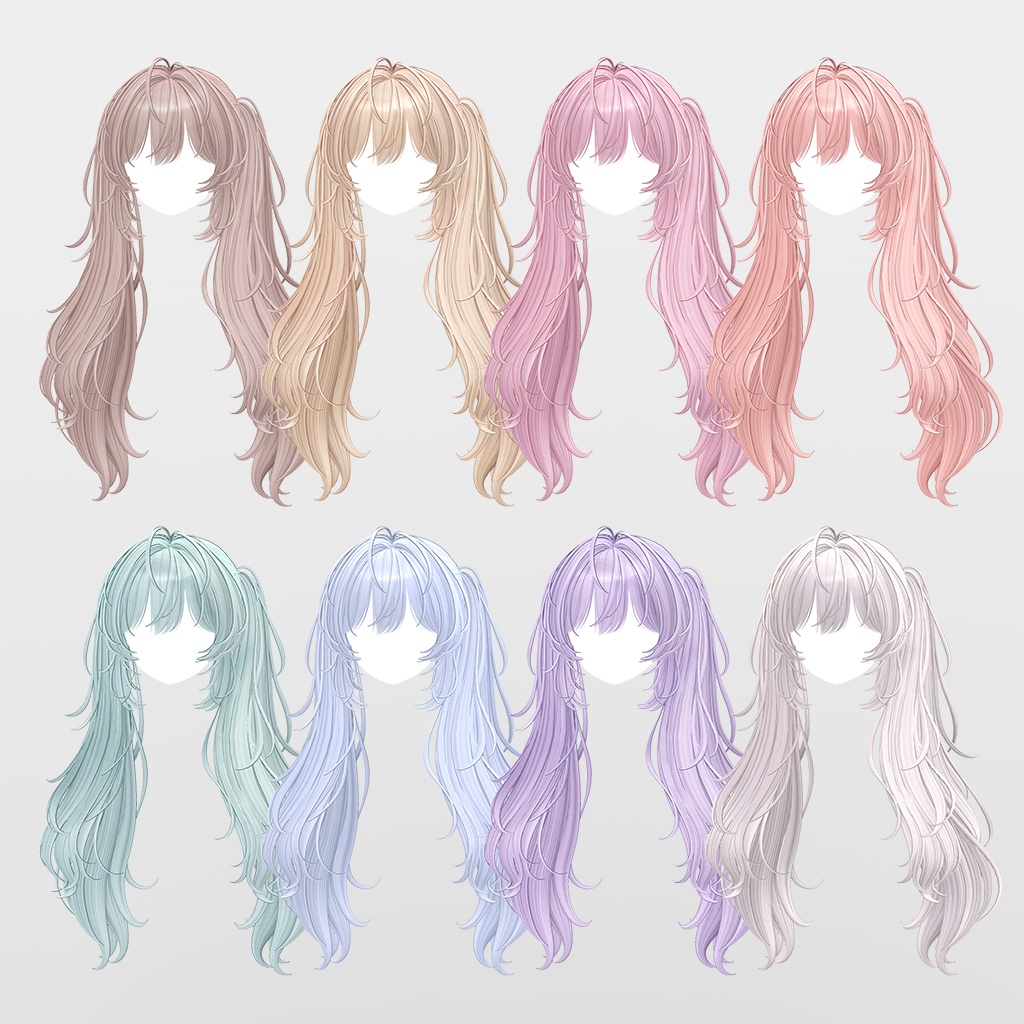 【VRC Hair】 Soft Layered Twintail 【9アバター対応】