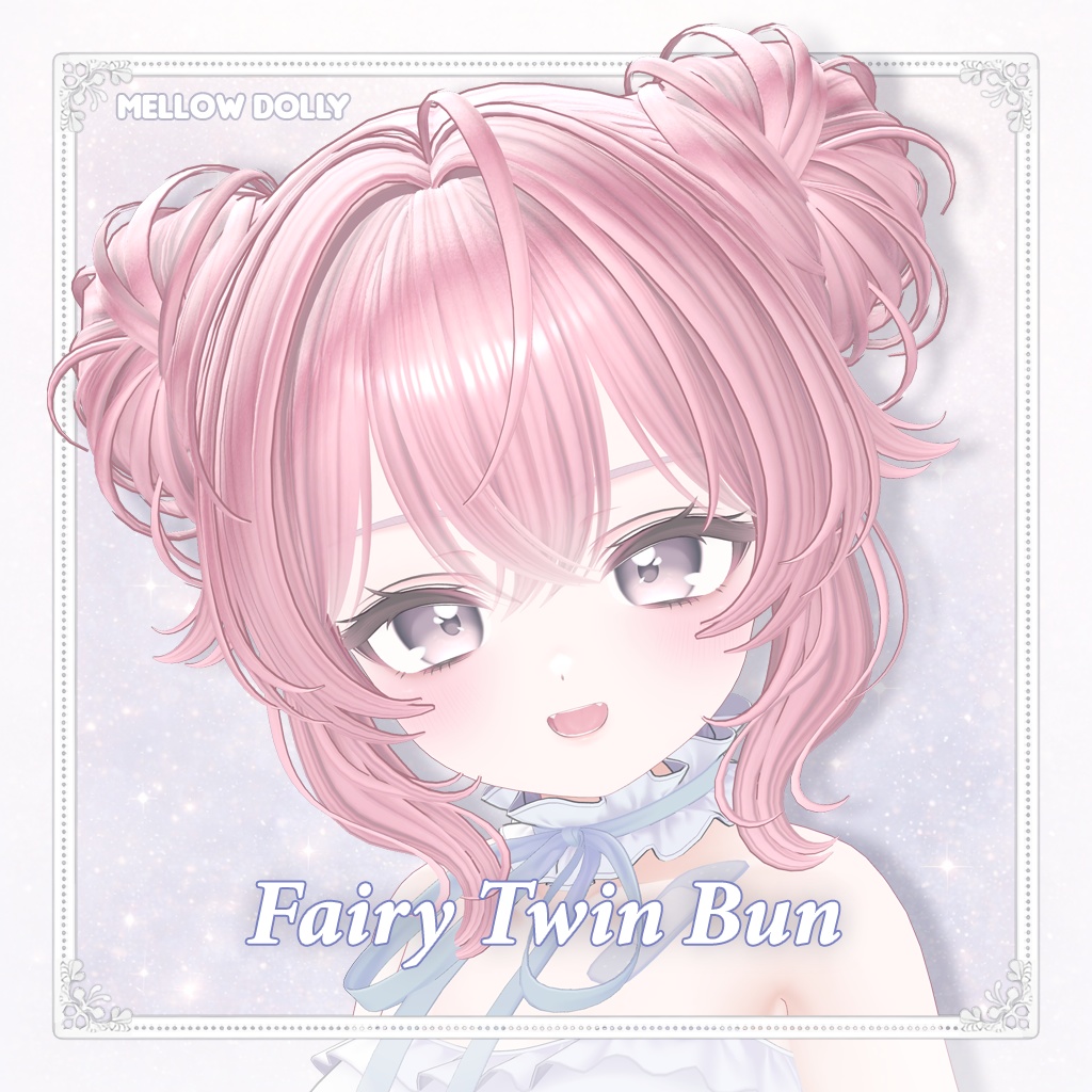【VRC Hair】 Fairy Twin Bun Hair 【11アバター対応】