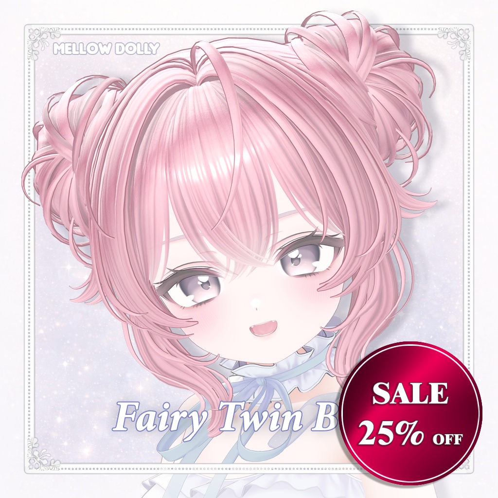 ✨Sale✨【VRC Hair】 Fairy Twin Bun Hair 【11アバター対応】