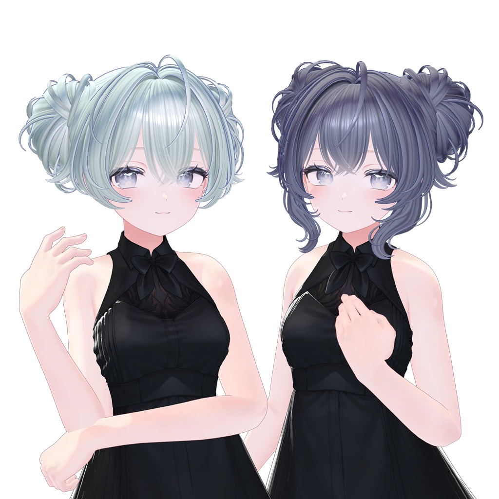 ✨Sale✨【VRC Hair】 Fairy Twin Bun Hair 【11アバター対応】