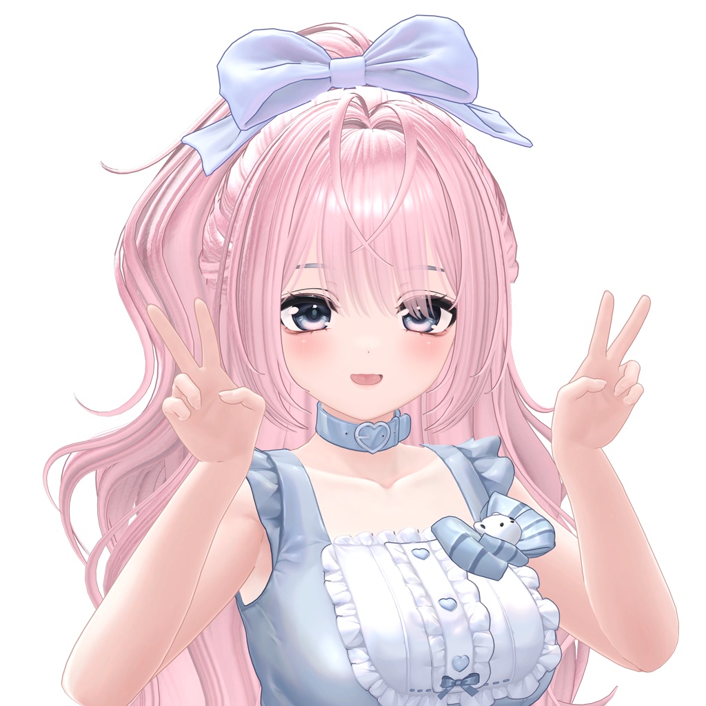 ✨Sale✨【VRC Hair】 Ribbon Wavy Half-Up 【11アバター対応】