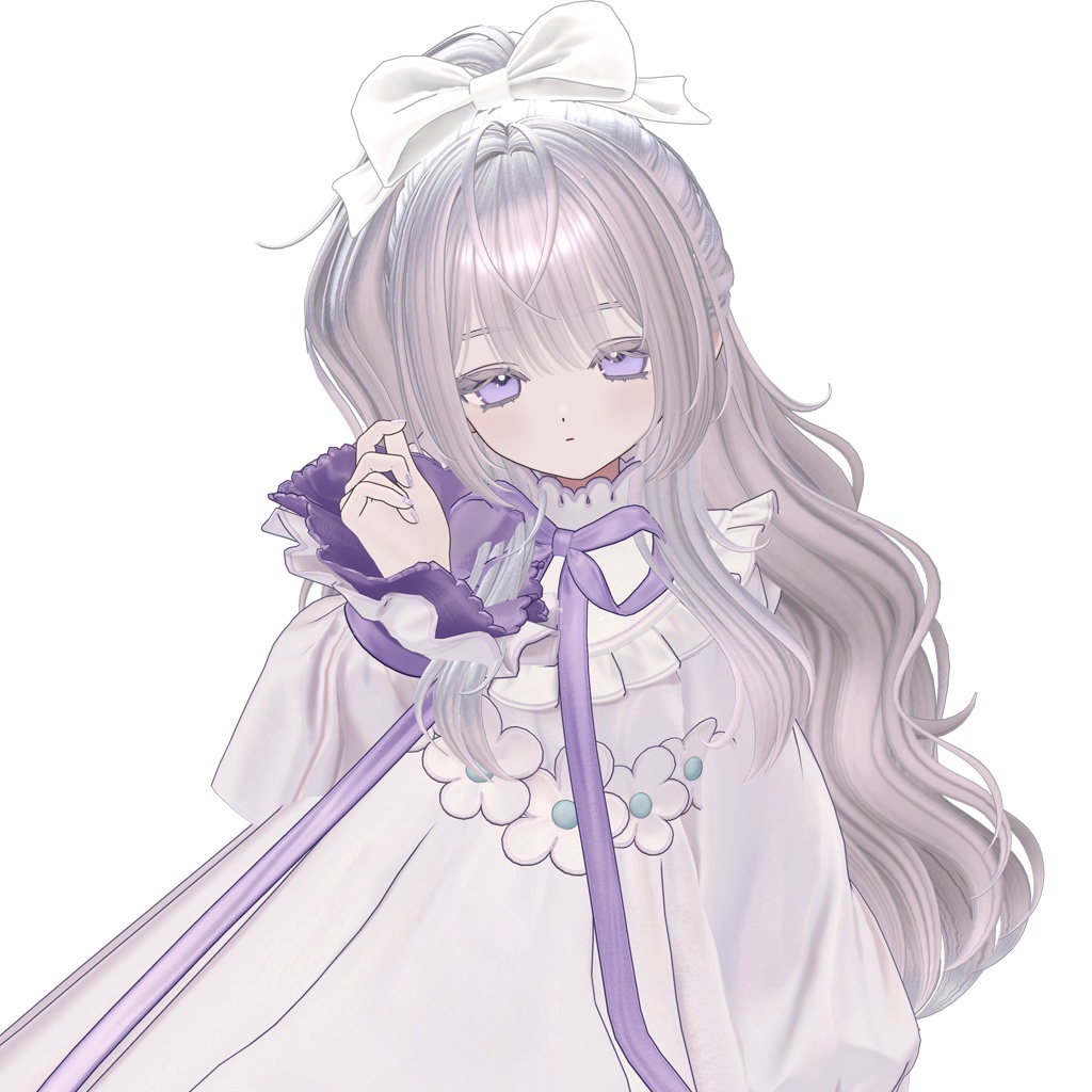 【VRC Hair】 Ribbon Wavy Half-Up 【13アバター対応】