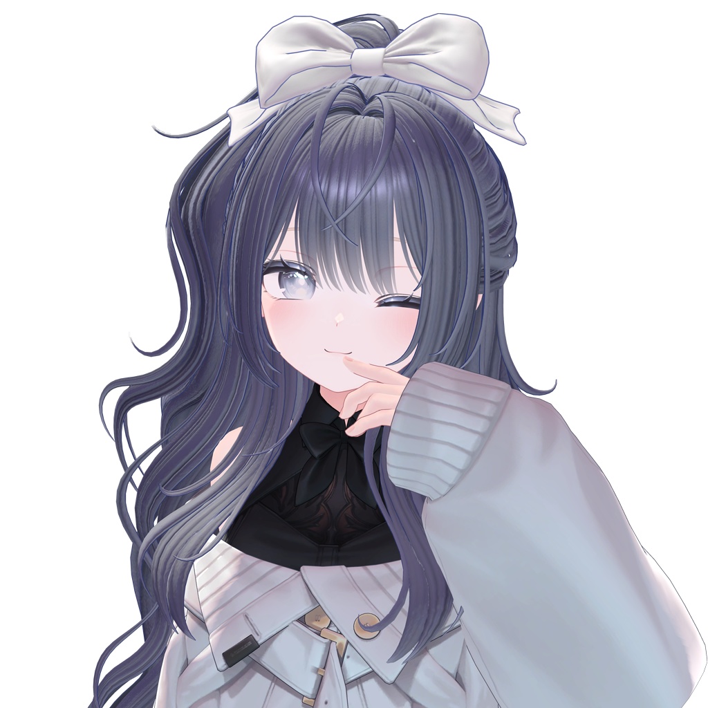 ✨Sale✨【VRC Hair】 Ribbon Wavy Half-Up 【11アバター対応】