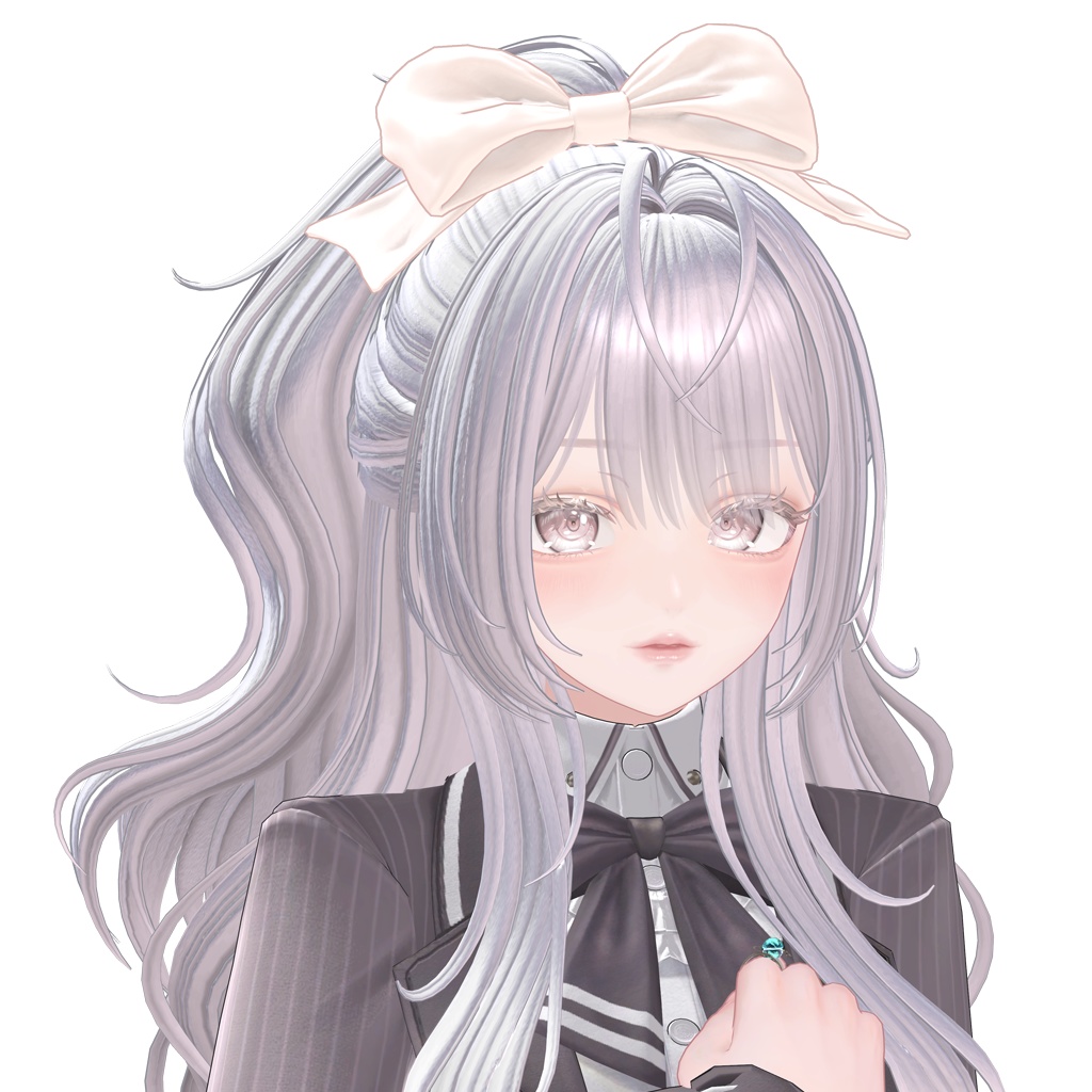 ✨Sale✨【VRC Hair】 Ribbon Wavy Half-Up 【11アバター対応】