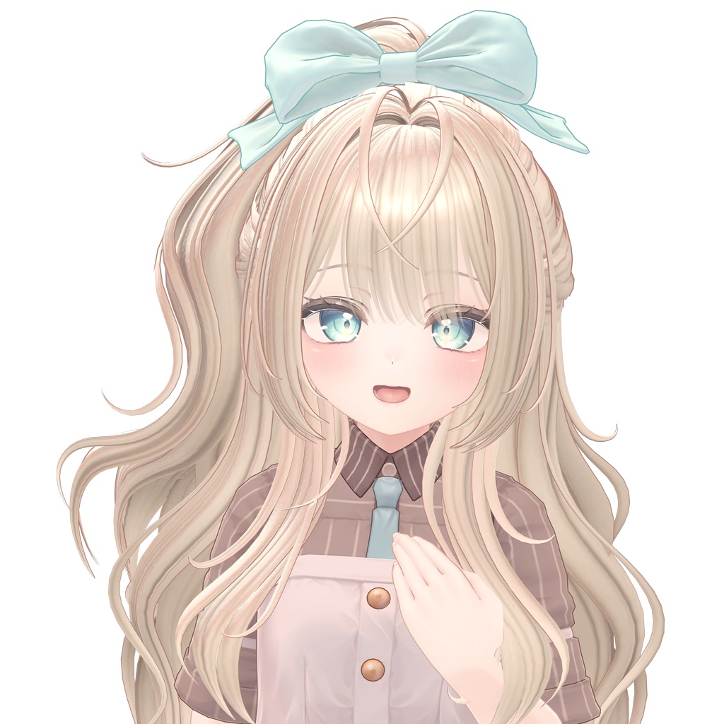 ✨Sale✨【VRC Hair】 Ribbon Wavy Half-Up 【11アバター対応】
