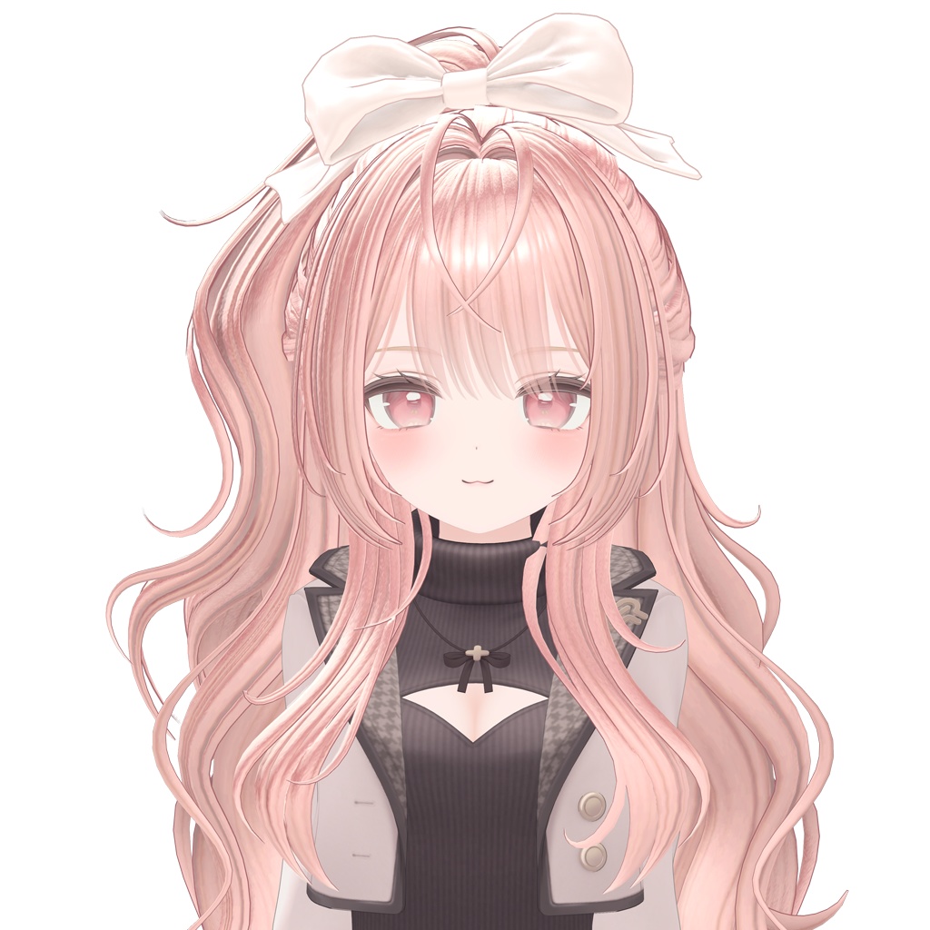 ✨Sale✨【VRC Hair】 Ribbon Wavy Half-Up 【11アバター対応】