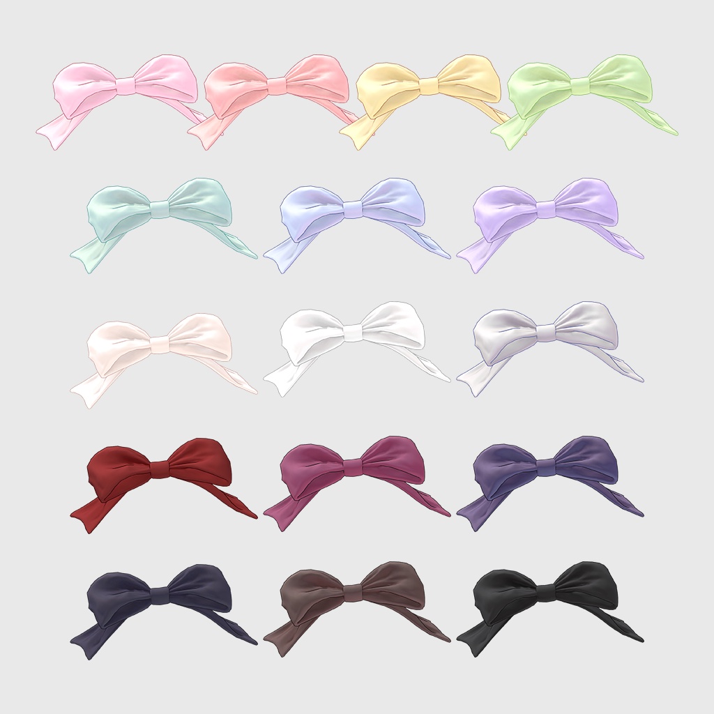 ✨Sale✨【VRC Hair】 Ribbon Wavy Half-Up 【11アバター対応】