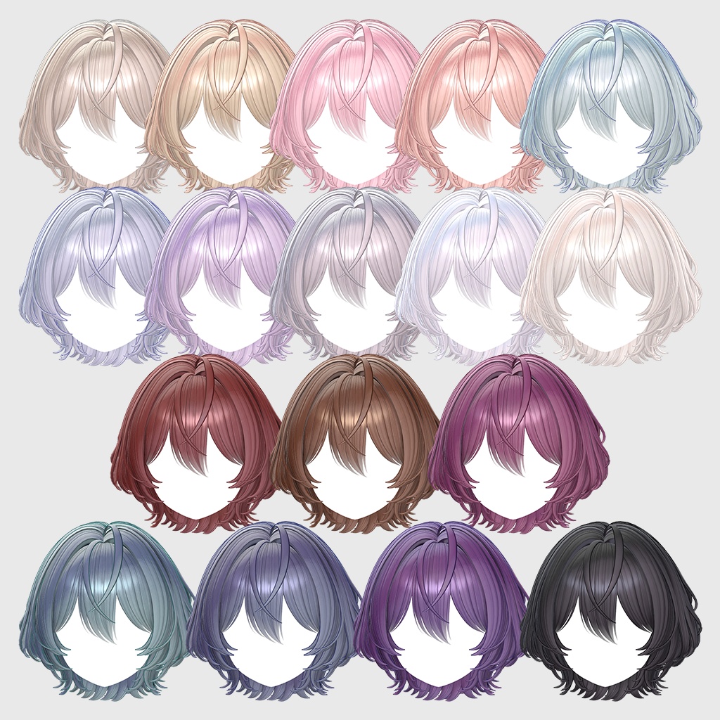 ✨Sale✨【VRC Hair】 Soft Fluffy Bob Hair 【12アバター対応】