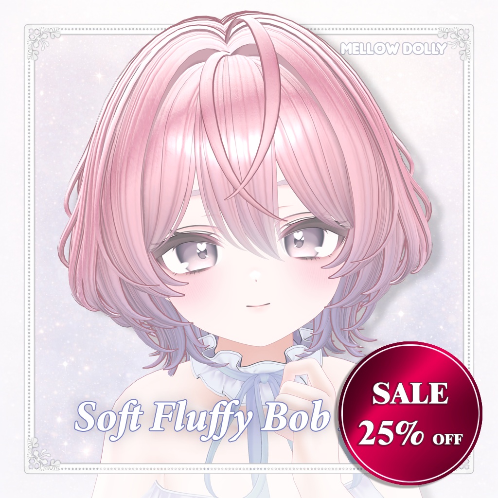✨Sale✨【VRC Hair】 Soft Fluffy Bob Hair 【12アバター対応】