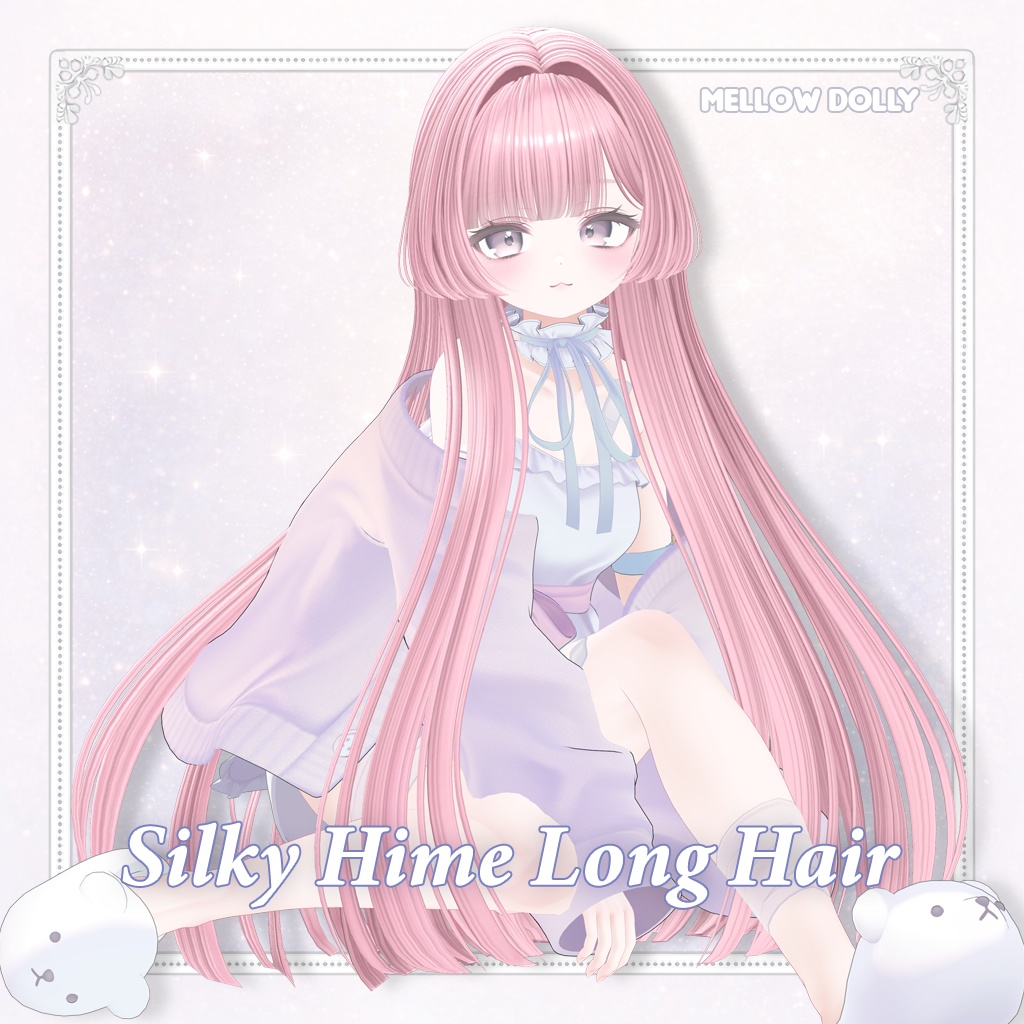 【VRC Hair】 Silky Hime Long Hair 【13アバター対応】