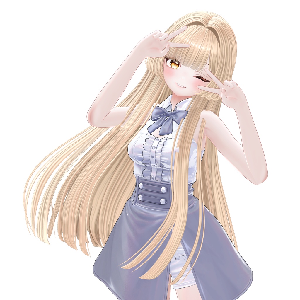 【VRC Hair】 Silky Hime Long Hair 【13アバター対応】
