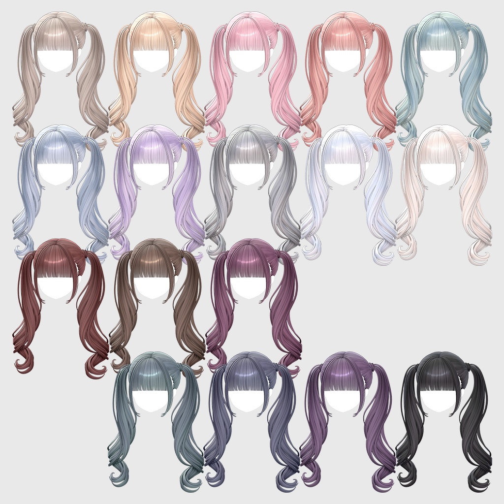 ✨Sale✨【VRC Hair】 Yumekawa Twintail 【13アバター対応】