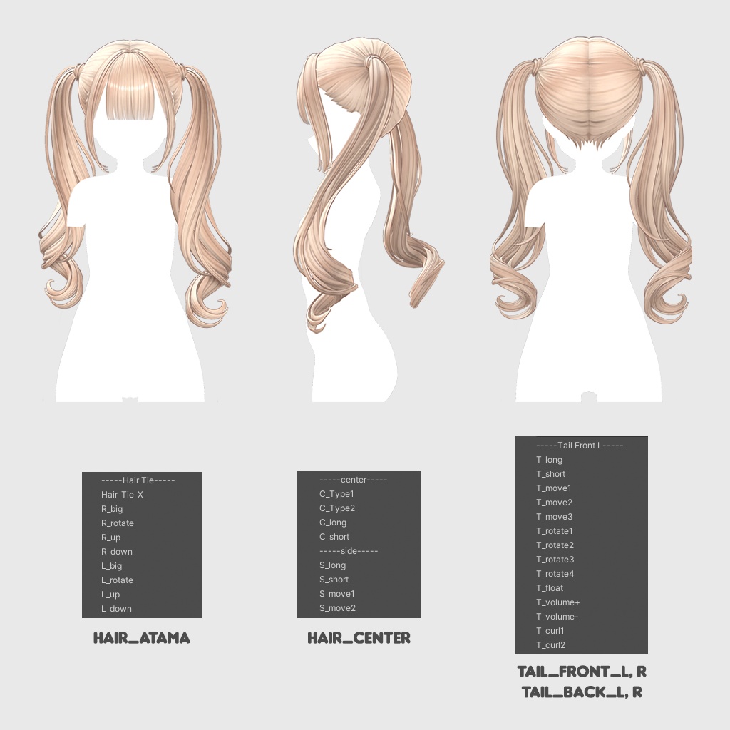 ✨Sale✨【VRC Hair】 Yumekawa Twintail 【13アバター対応】