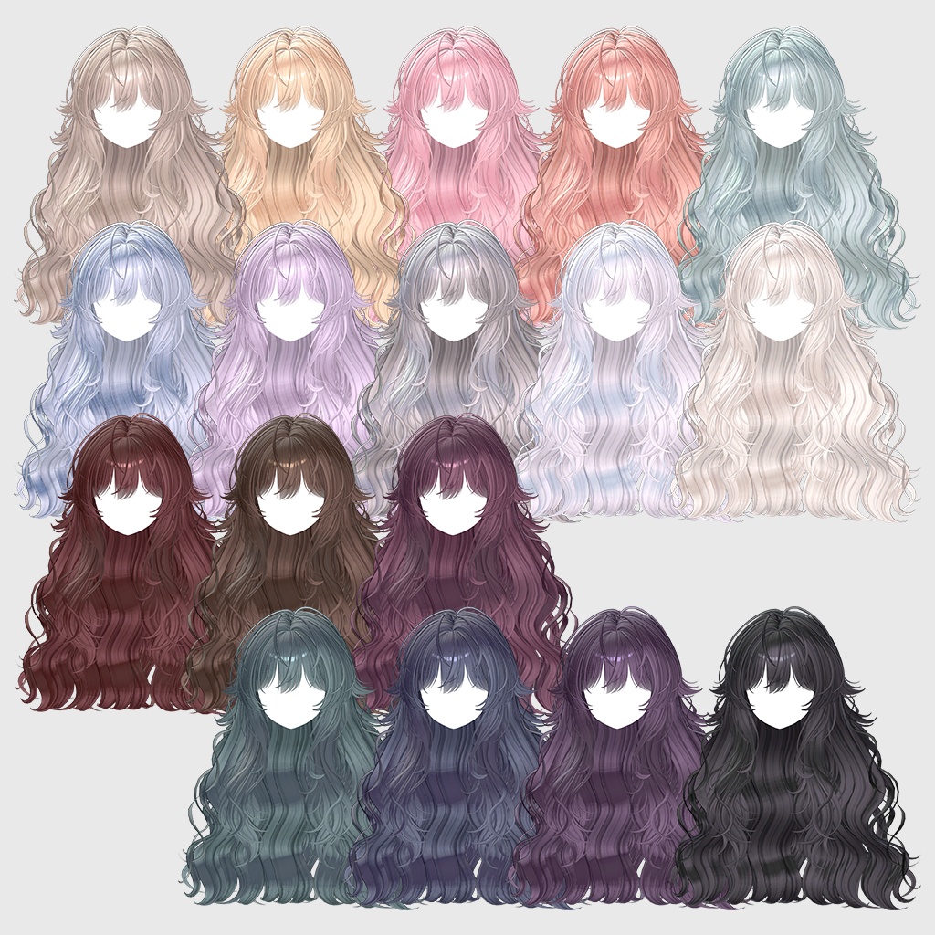 ✨Sale✨【VRC Hair】 Fluffy Sugar Wave 【13アバター対応】