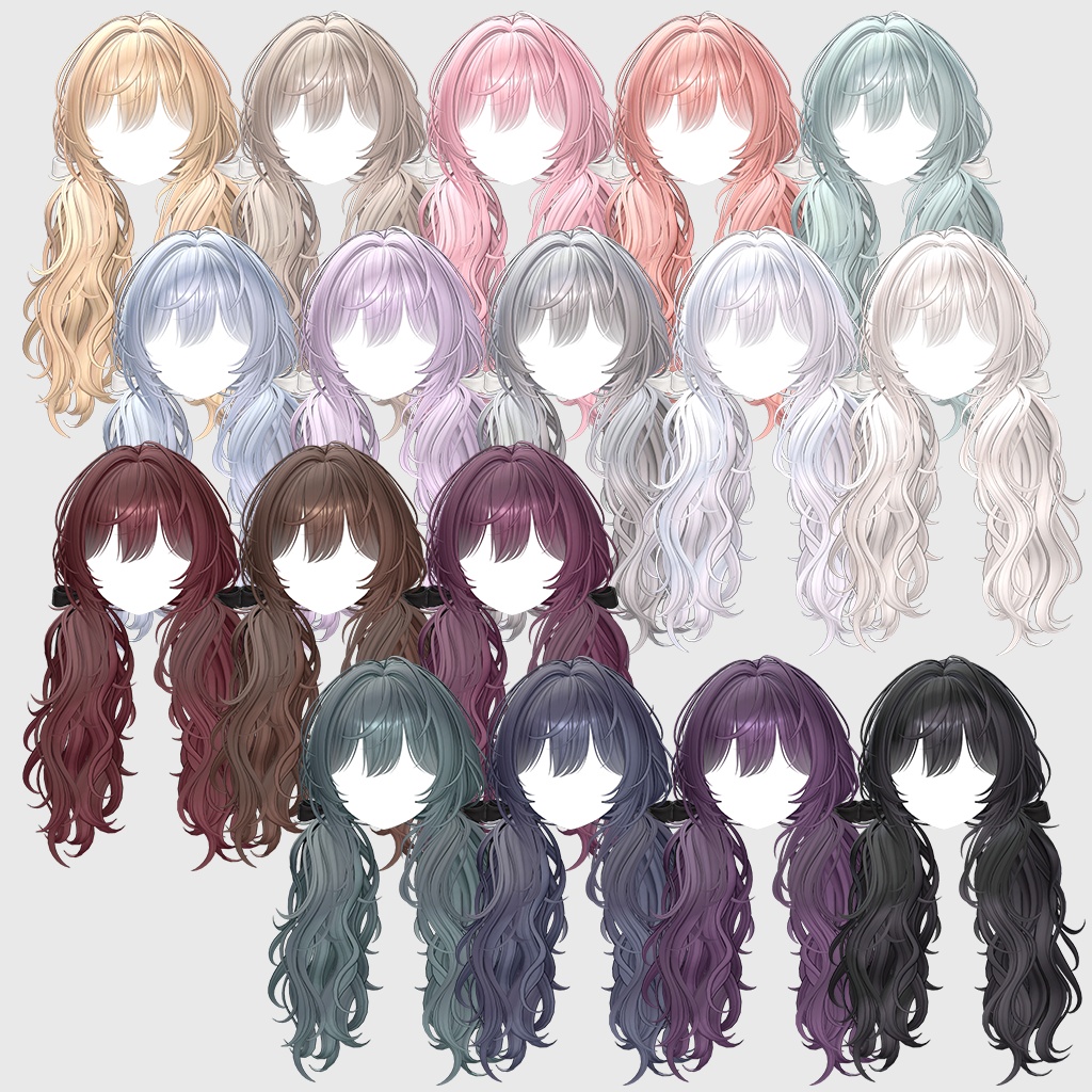 ✨Sale✨【VRC Hair】 Dolly Ribbon Twintail 【13アバター対応】