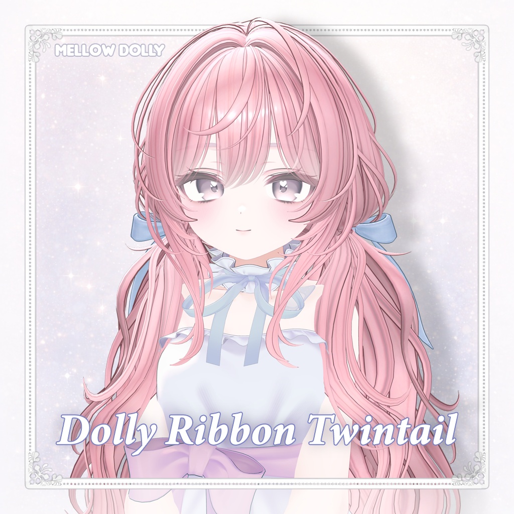 【VRC Hair】 Dolly Ribbon Twintail 【13アバター対応】