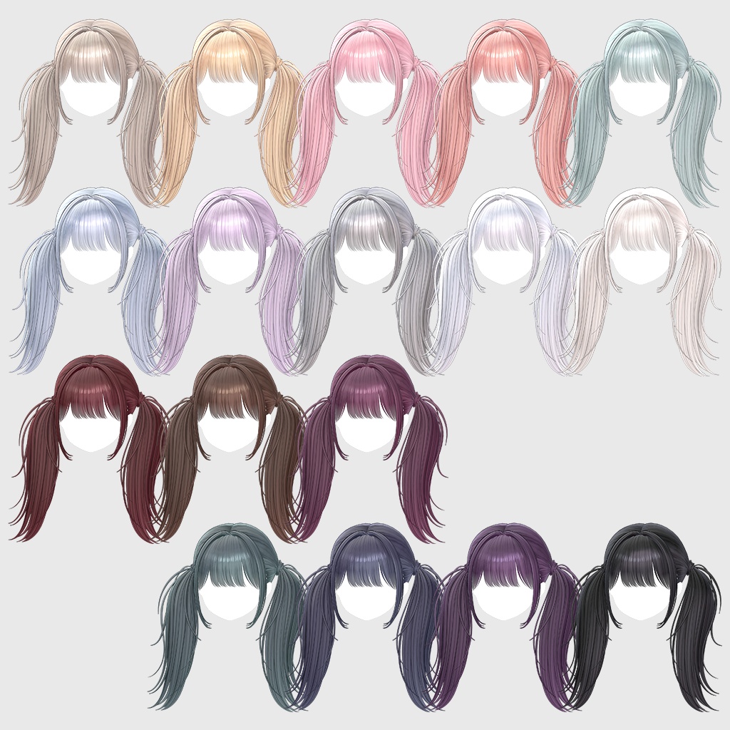 ✨Sale✨【VRC Hair】 Breezy Twintail 【13アバター対応】