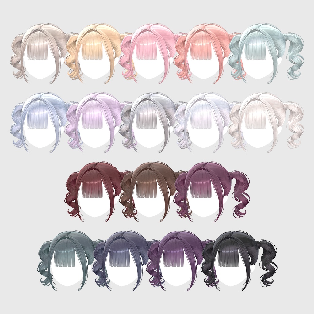 ✨Sale✨【VRC Hair】 Poppy Twintail 【13アバター対応】