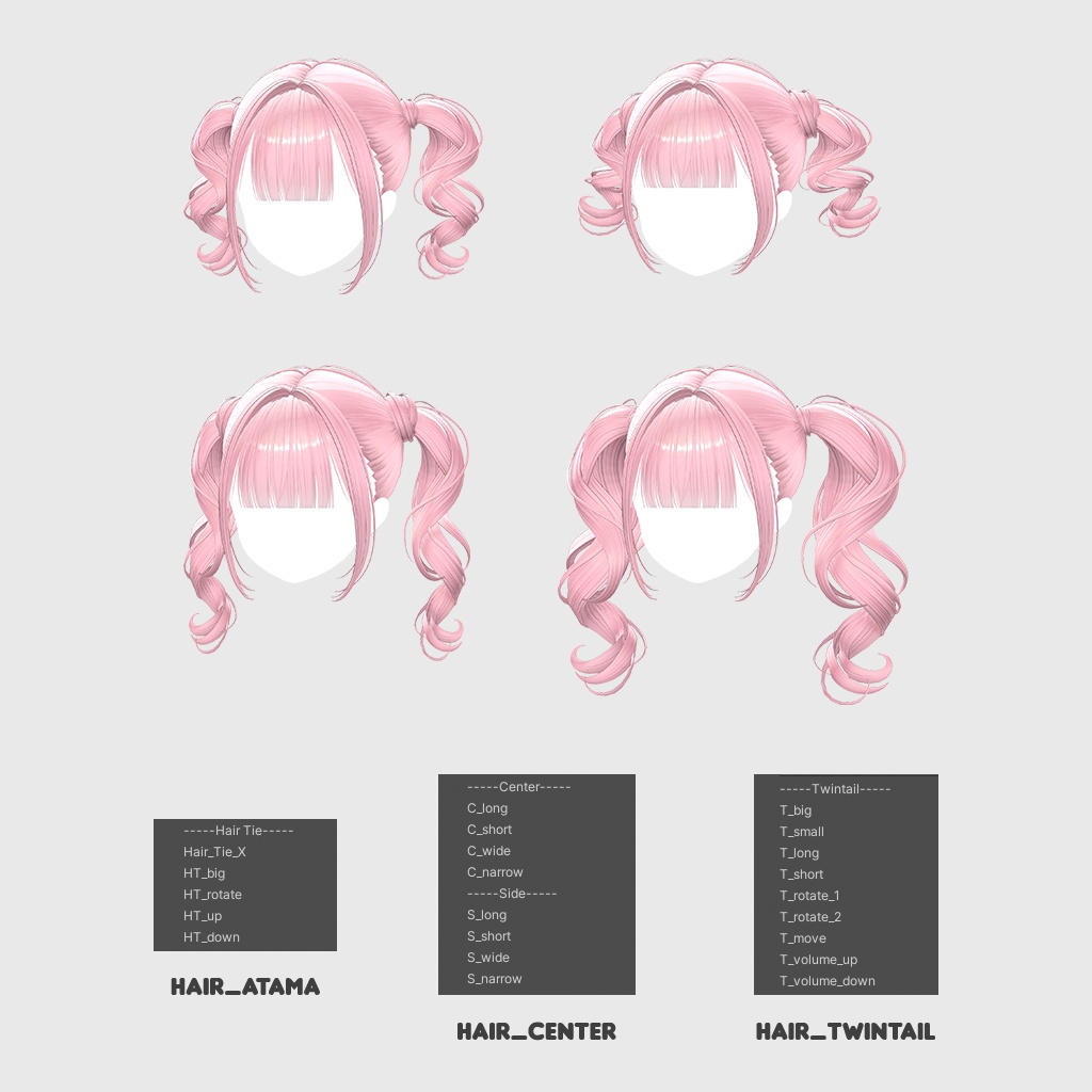 ✨Sale✨【VRC Hair】 Poppy Twintail 【13アバター対応】