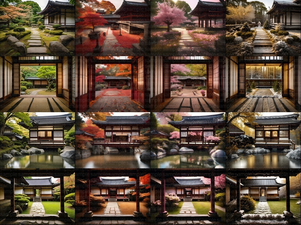 お得パック【背景素材404枚】京都風日本庭園・春夏秋冬101セット|商用利用OK TRPG・配信・動画向け