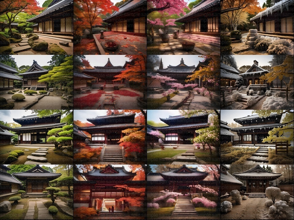 お得パック【背景素材404枚】京都風日本庭園・春夏秋冬101セット|商用利用OK TRPG・配信・動画向け