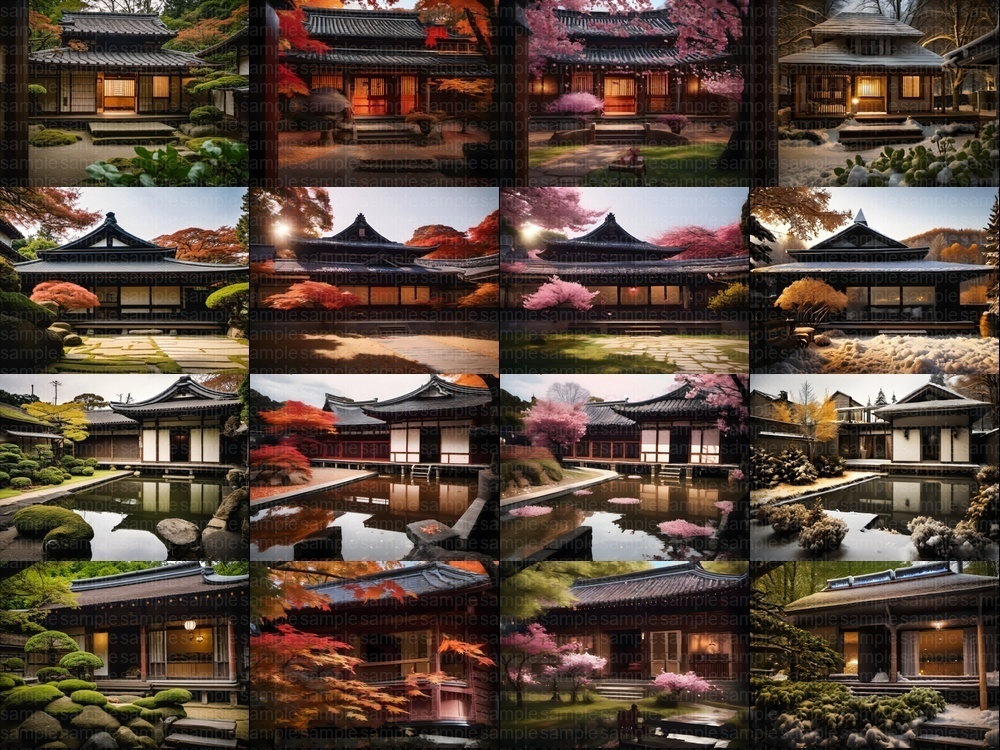 お得パック【背景素材404枚】京都風日本庭園・春夏秋冬101セット|商用利用OK TRPG・配信・動画向け