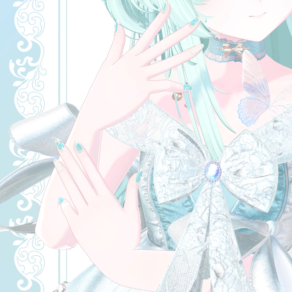 【12アバター対応】3D Nail -La Mer Perlée-