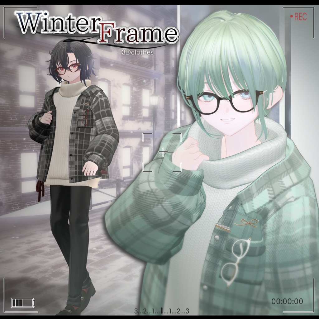 【4アバター対応】Winter Frame