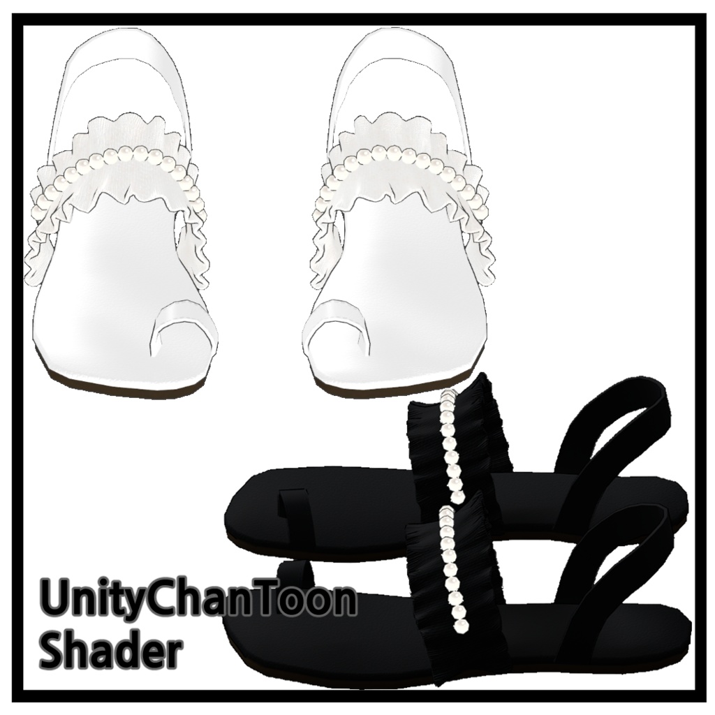 真珠シャリングサンダル | Pearl shirring sandals