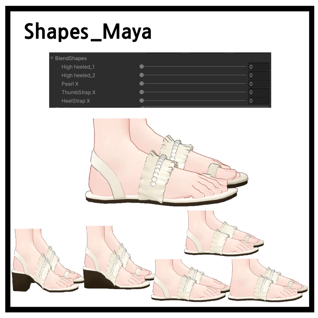 真珠シャリングサンダル | Pearl shirring sandals