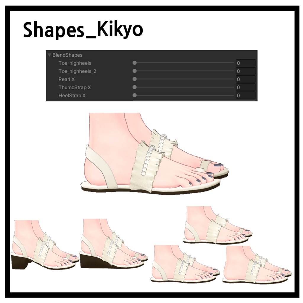 真珠シャリングサンダル | Pearl shirring sandals
