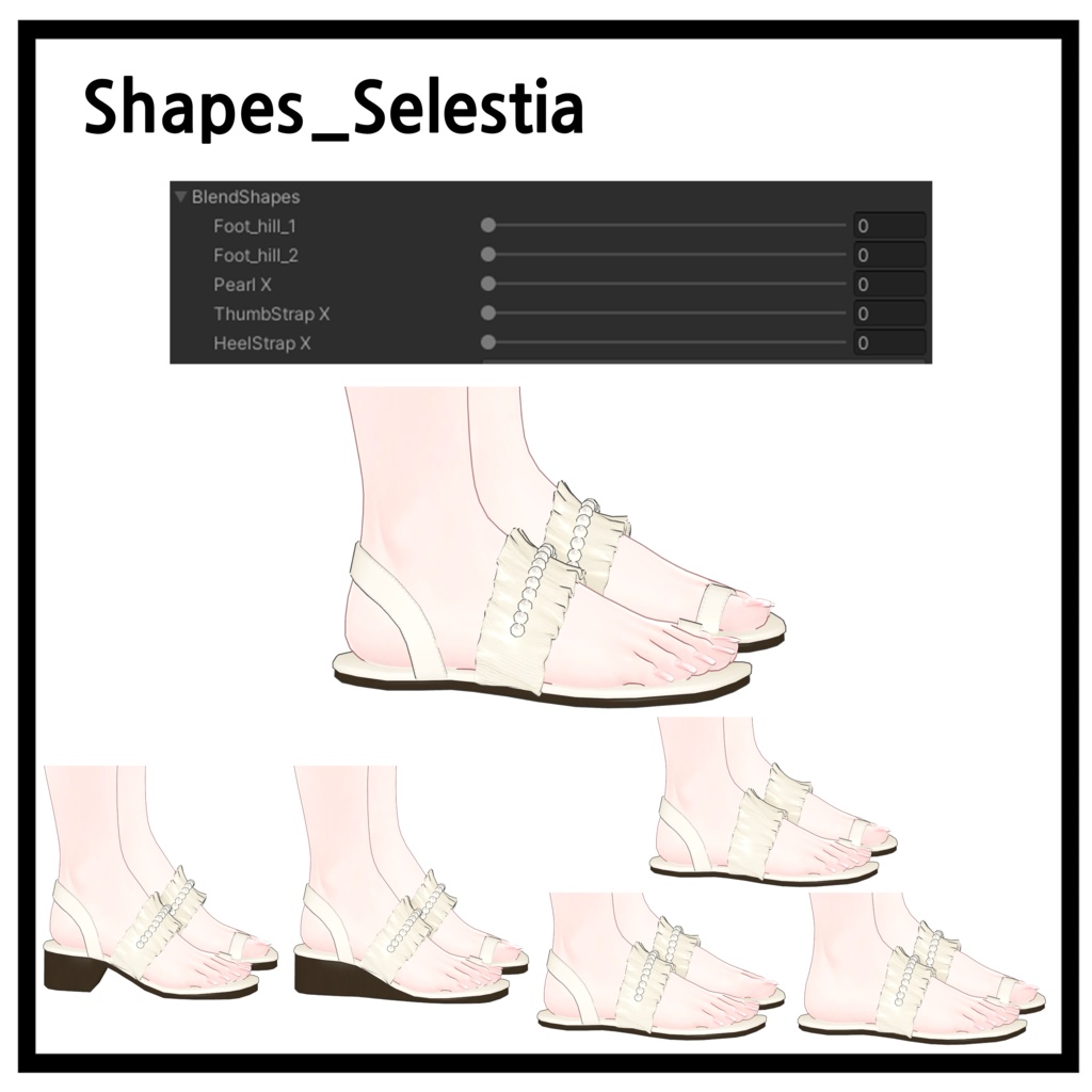 真珠シャリングサンダル | Pearl shirring sandals