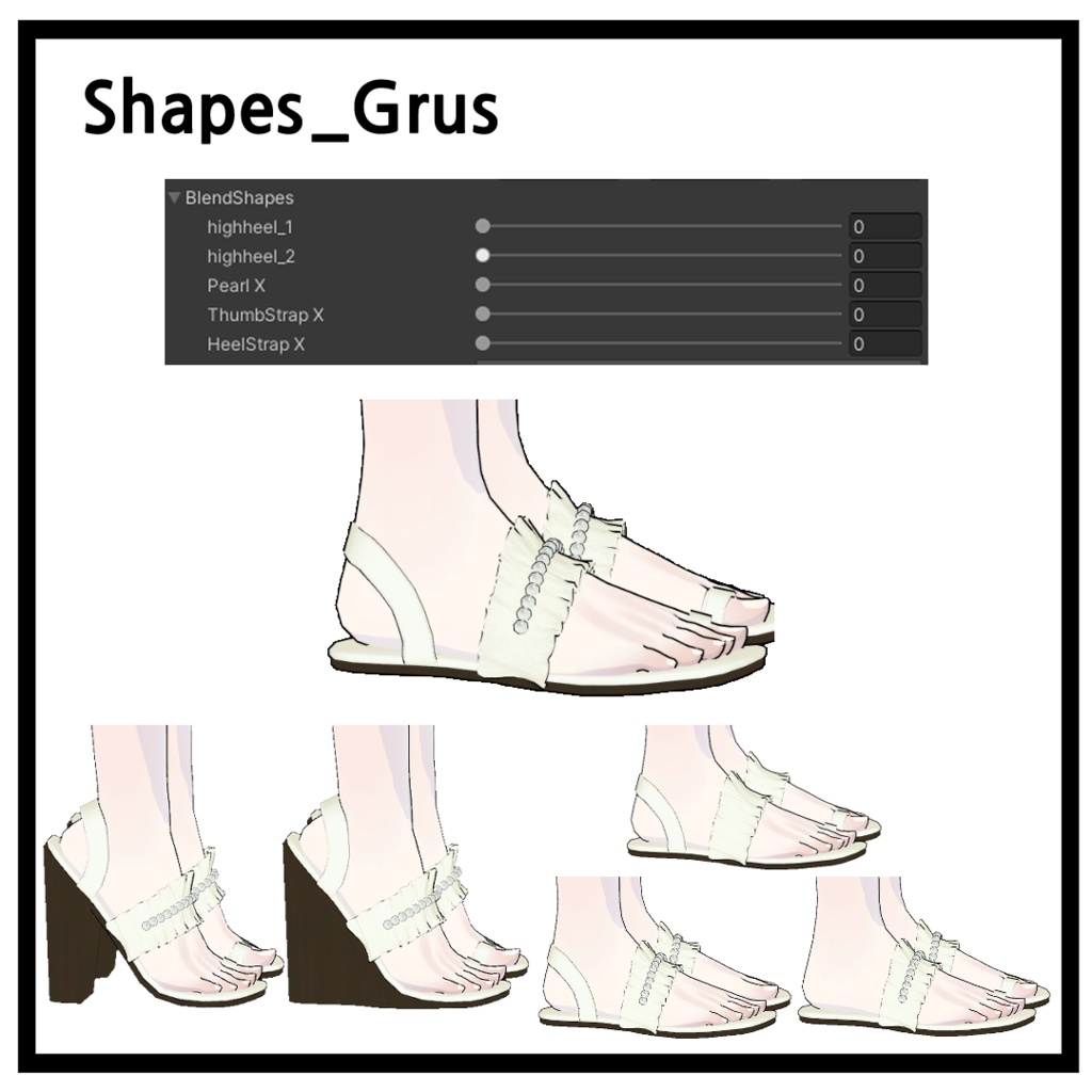 真珠シャリングサンダル | Pearl shirring sandals