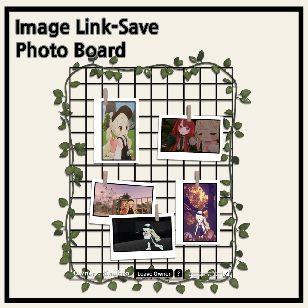 [VRChat|Udon] 画像リンク保存フォトボード | Image Link-Save Photo Board