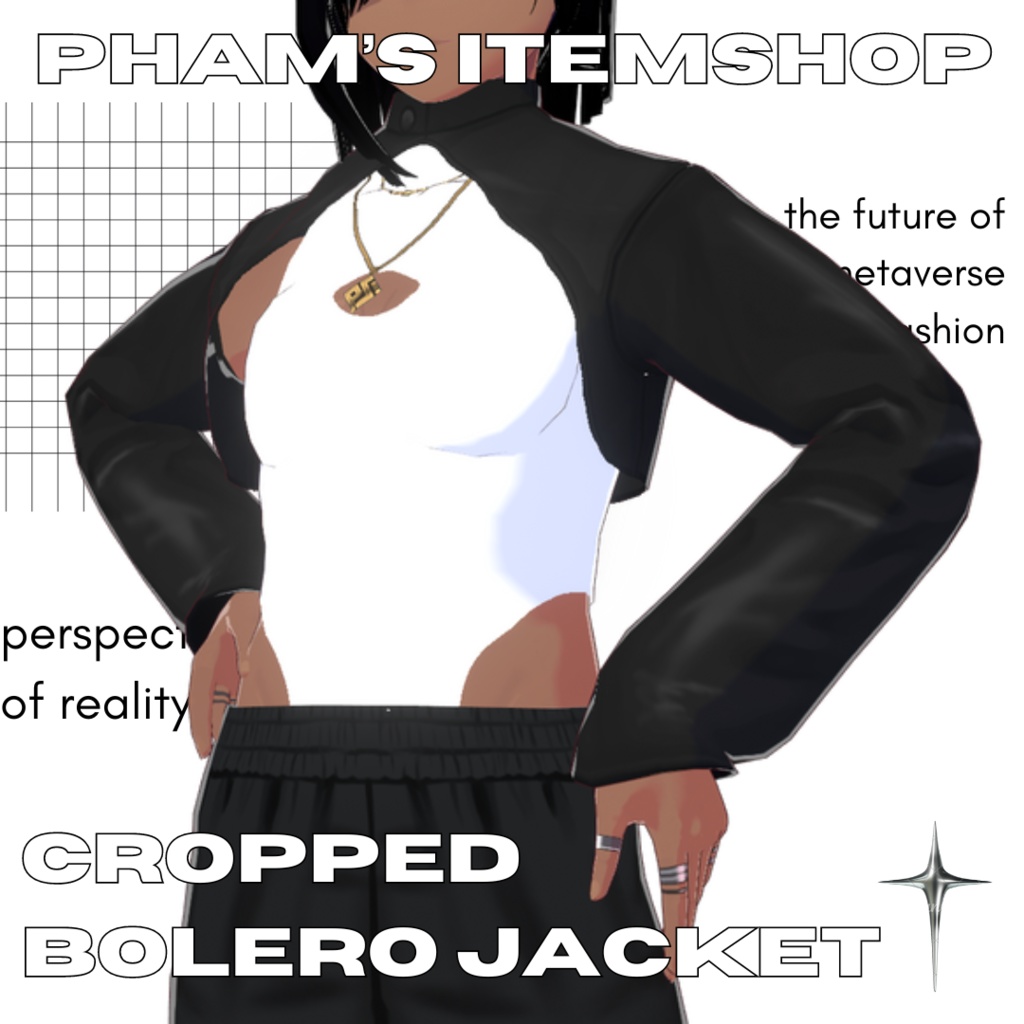 [FREE] Cropped Bolero Jacket (.vroidcustomitem files)