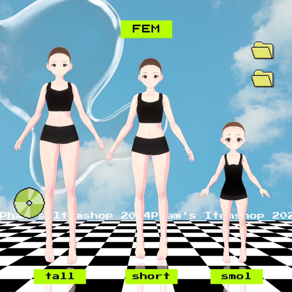 [FREE] Pham's Body Bases (.vroid files) - Pham's Itemshop - BOOTH