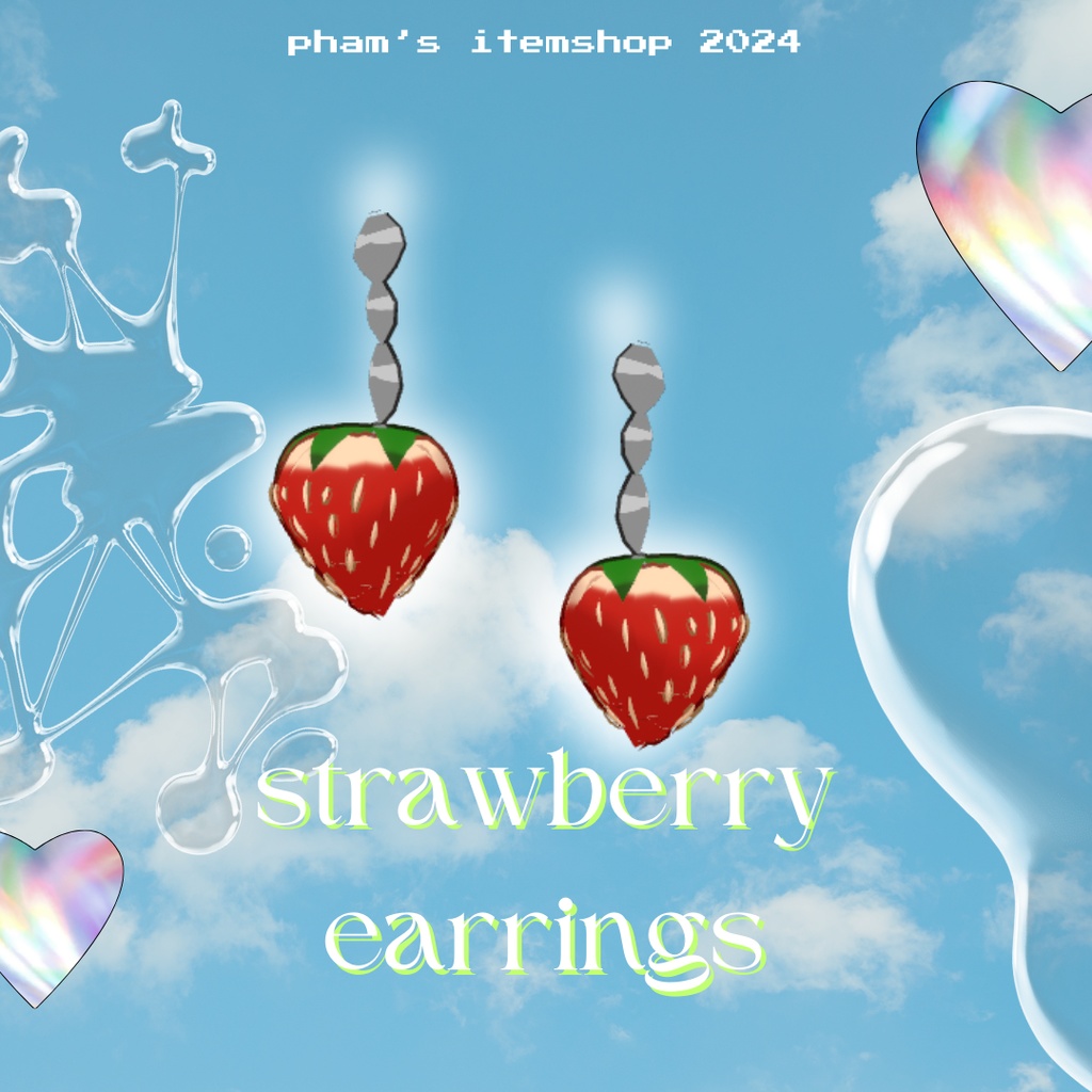[FREE] Strawberry Earrings (.vroidcustomitem file)
